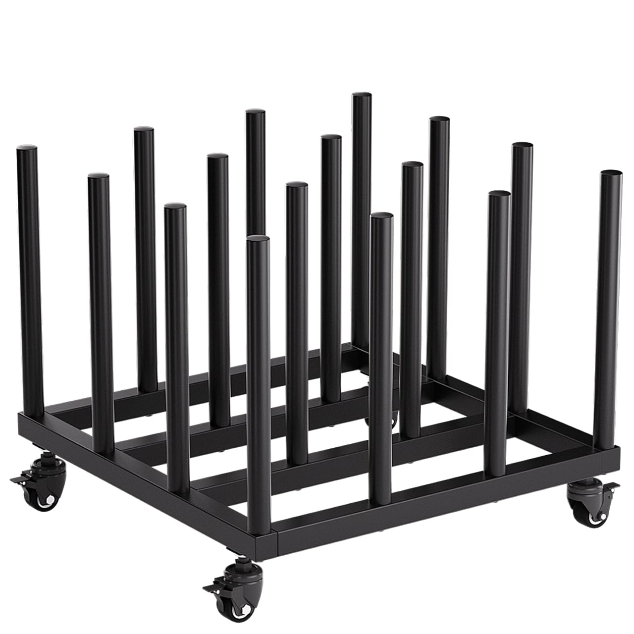 Photo 1 of INNOVART Vinyl Cart Mobile Rack 16 Rolls Capacity, Heavy Duty Vinyl Roll Storage Cart, 2' Round Core, Black, 28'L x 28'W x 21'H