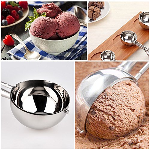 3 Melon Baller Scoop Set - Julmelon Cupcake Disher Candy Ice Cream Meatball Metal Scoop Cookie Dough Scoop Set Tiny Scoops Set Of 3