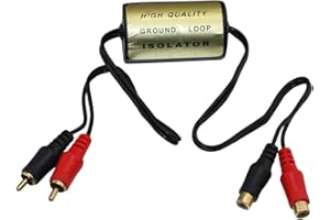YONGJIANGXIA Ground Loop Noise Isolator, Amplifier Noise Filter for Car Audio Home Stereo, Feedback Loop Isolator, Car Stereo Noise Suppressor Reducer Alternator, Eliminate Buzzing Noise in Audio 20A