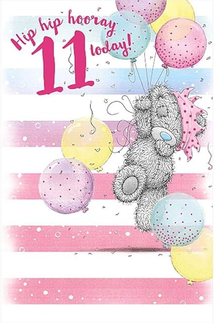 Me To You Geburtstagskarte zum 11. Geburtstag, Bär, Hip Hip Hooray ...