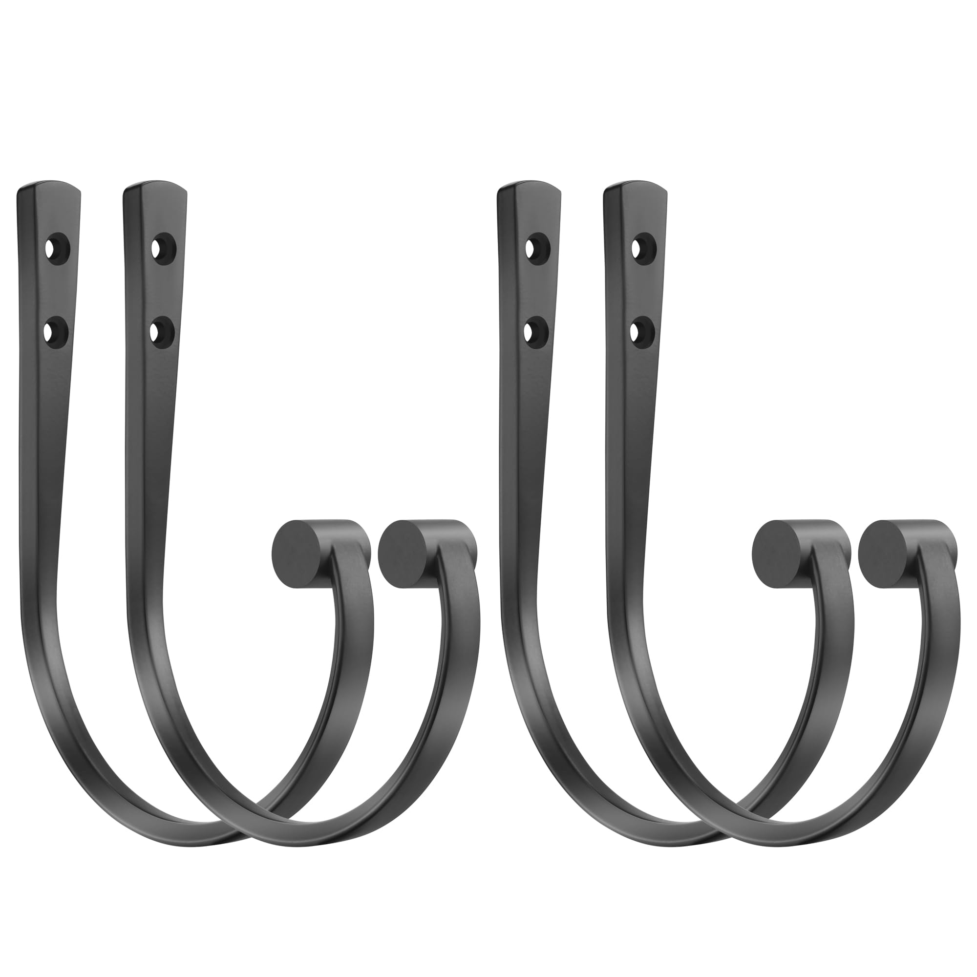 Photo 1 of Mayrhyme Curtain Holdbacks 4Pcs,Black Barrel Zinc Alloy Curtain Tiebacks,Wall Mounted Curtain Holders for Drapes.