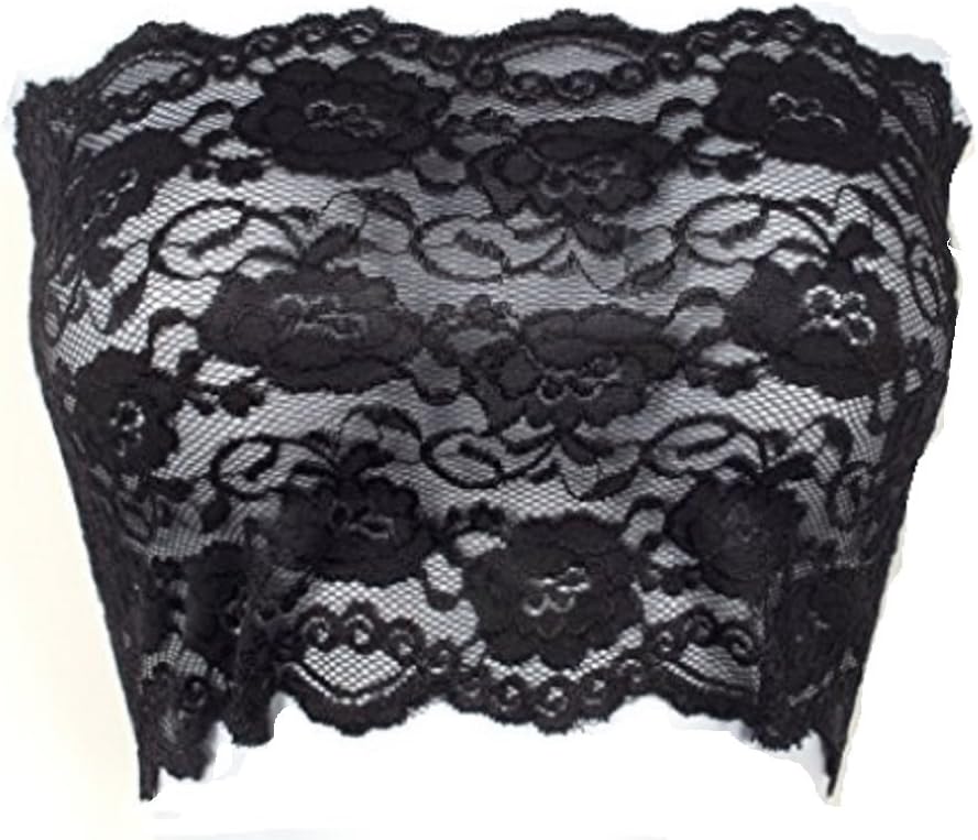 Ally Rose Women's Stretchy Lace Topper Camisole Bandeau Tube Top