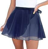 Yolev Ballet Wrap Skirt Chiffon Adjustable Waist Dark Blue Women Girls view 8