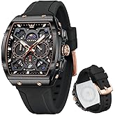 OLEVS Mens Watches Stylish Chronograph Waterproof Luminous Silicon Strap Multifunction Watches for Men Business White Men Wrist Watch