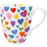 Glen Mila 13oz Cute Coffee Mug for Women Bone China Coffee Mug Cute Mugs Christmas Mugs birthday Gifts for Mom Friends