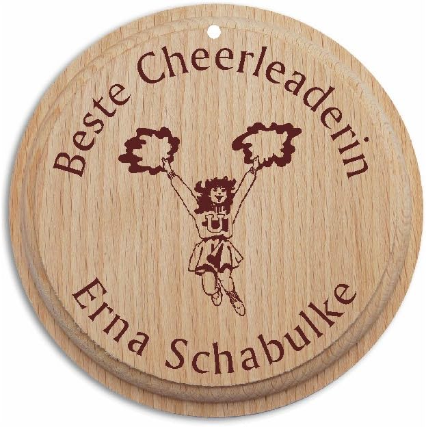 Wooden Medal Best Cheerleaderin "with Pers. Engraved Anniversary Medal Cheerleading Dance