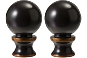 ZE-268S6- Oil Rubbed Bronze 2PCS Ball Finials for Table & Floor Lamps - 1.5 In High, 1/4-28 In Base - Lamp Topper Knob