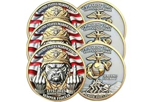 DRDSNLVSI Marine Corps 250th Anniversary Coins,USMC Military Challenge Coins- Patriotic Military Collectible with Engraved Service Branch Insignia in Durable Metal Veteran Gift,Military Collectible
