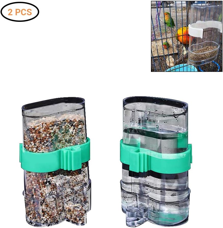 Hihey Bird Feeder Bird Feeder Bird Waterer Bird Feeder Bird Feeder Water Dispenser Clear Pet Feeder Water Cups 2Pcs