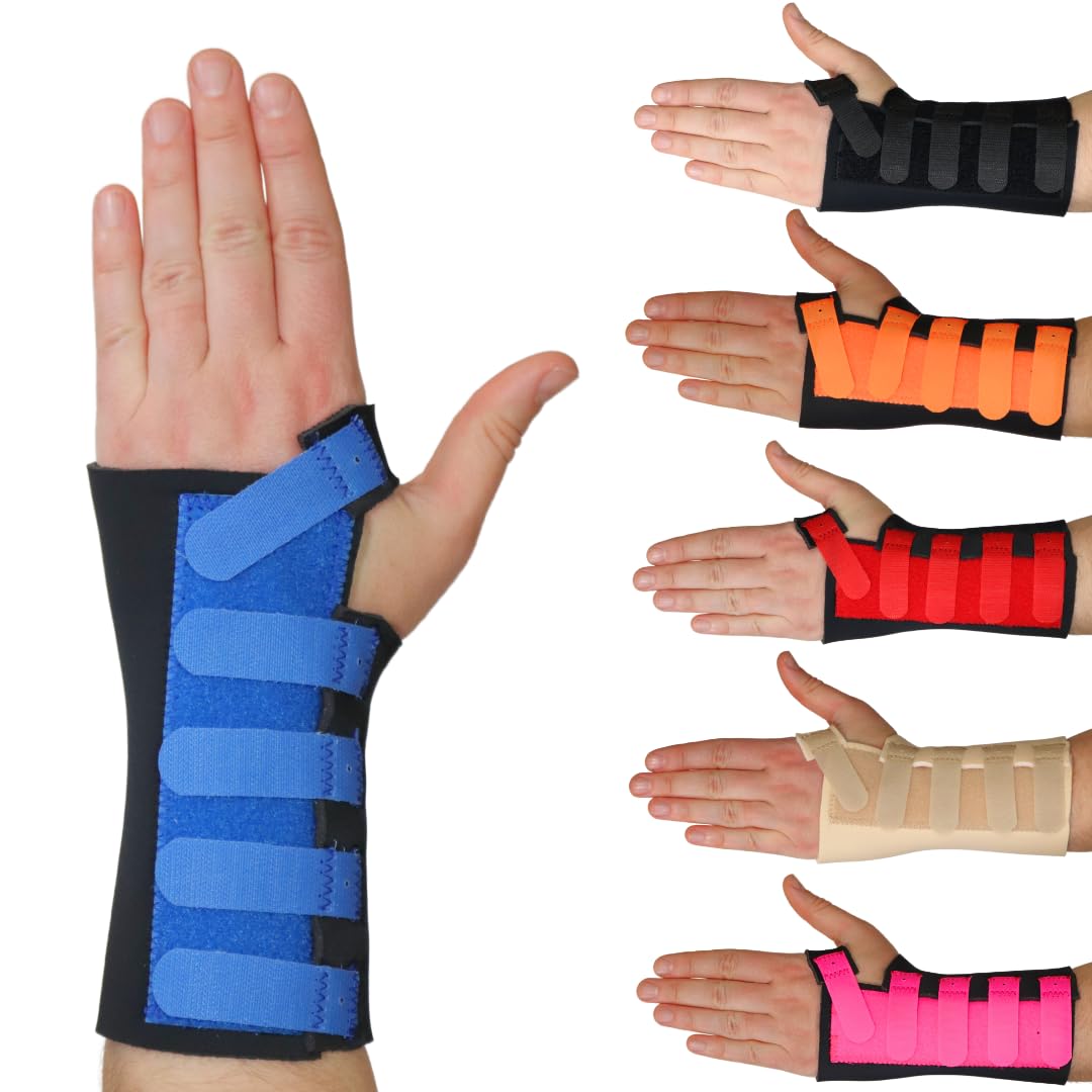 Solace Bracing Cool-Flow Max Wrist Support (6 Colours) - #1 British Made & NHS Supplied Advanced Wrist Brace Splint for Carpal Tunnel, Arthritis, Tendonitis, RSI, Fractures & More - Blue, S, Left
