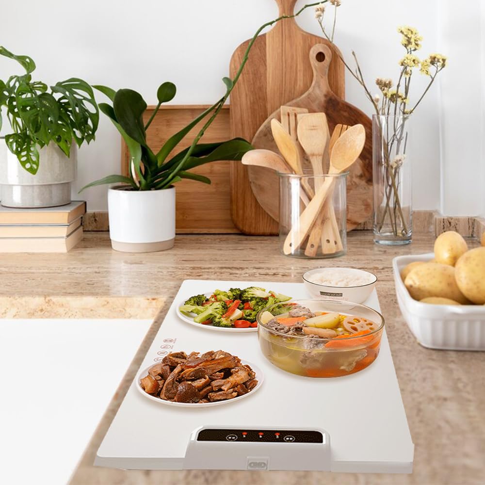 Electric Warming Tray with Adjustable Temperature, 24x15in Electric