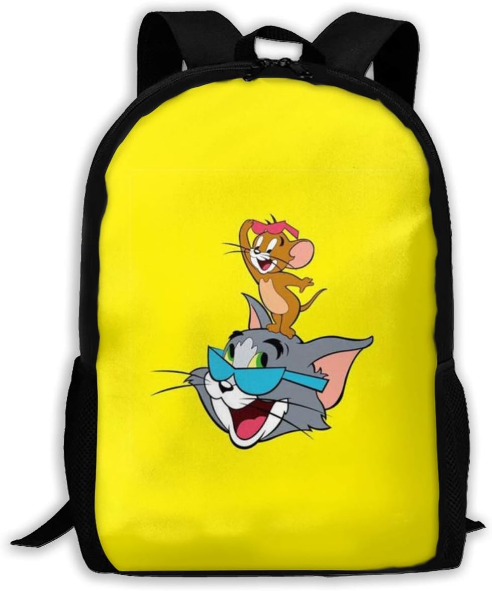 MPJTJGWZ Casual Backpack Tom and Jerry Print Zipper School Bag Travel Daypack Backpack