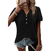 BETTE BOUTIK Womens Summer Tunic Tops Short Sleeve Trendy Shirts Casual Blouse