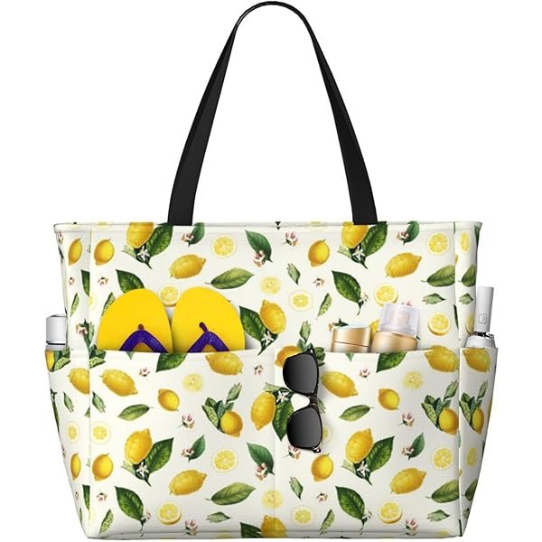 Amazon.com: DRTGEDS Fresh Tropical Lemons Beach Bags for Women