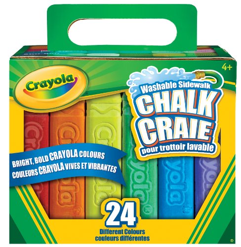 Crayola 24-Count Sidewalk Chalk,  Outdoor Activities, Washable, Bright, Colourful, Craft Supplies, Gift for Boys and Girls, Kids, Ages 3,4, 5, 6 and Up, Arts and Crafts