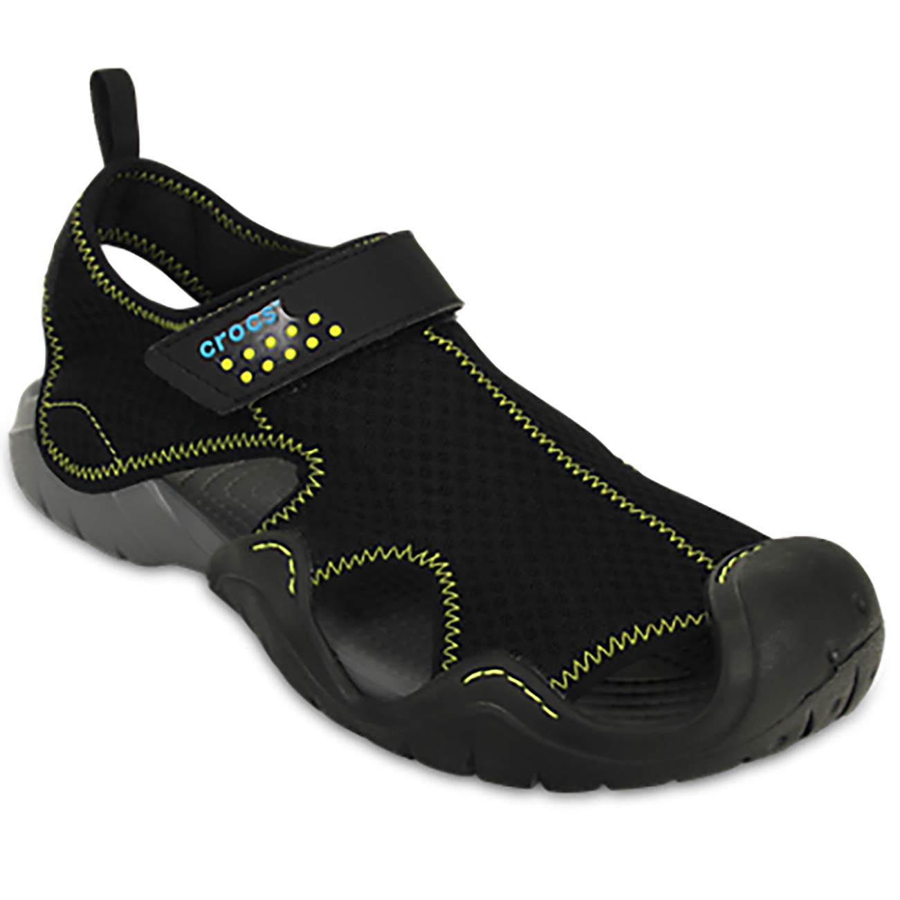 Galleon Crocs Men's Swiftwater Mesh Sandal, Black/Charcoal, 8 M US