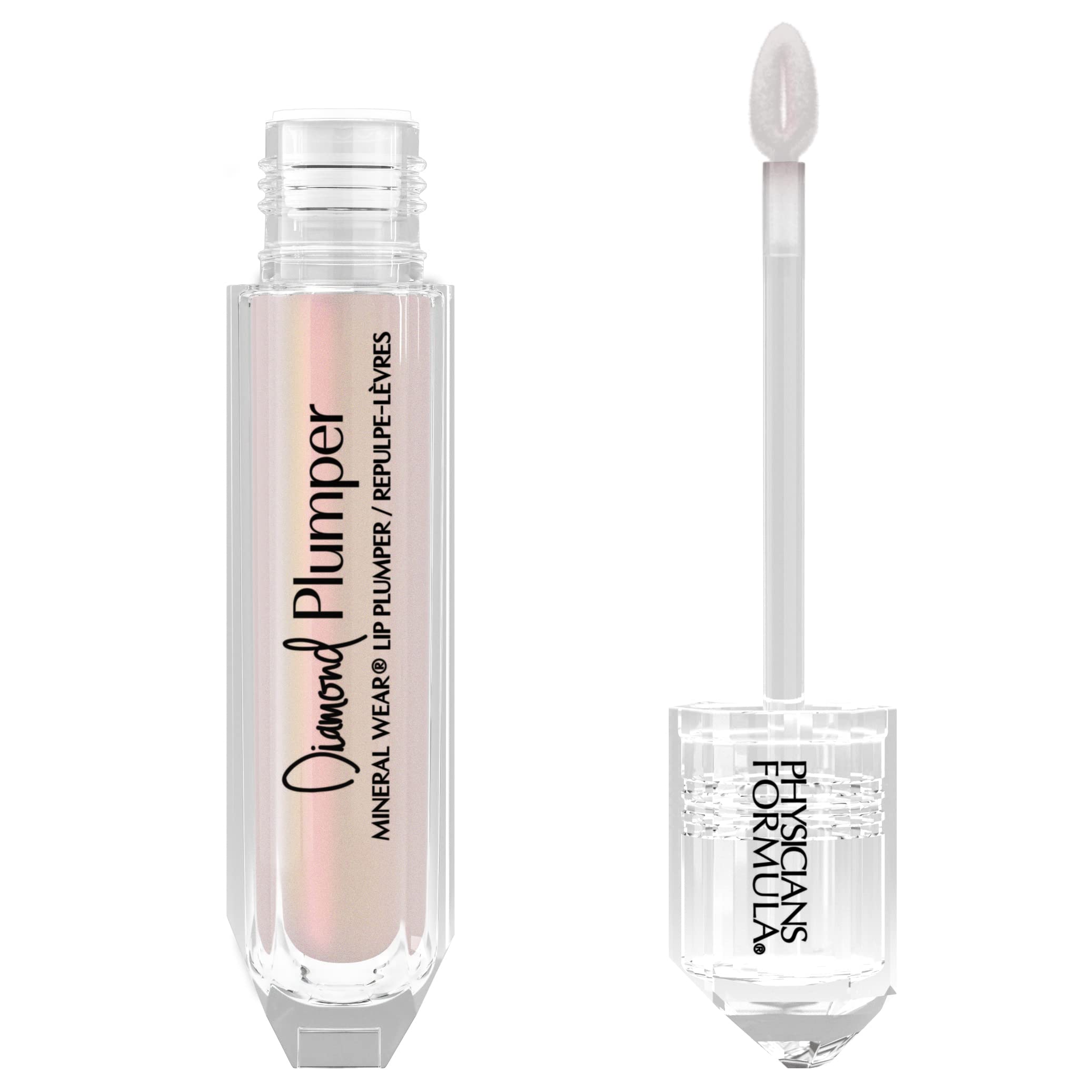 Physician's Formula, Inc., Diamond Plumper, Lip Plumper with Hydrating, Nourishing and Plumping Formula, Lip Gloss with Lustrous Diamond Dust for a Gemstone-like Shine, Light Pink Princess Cut