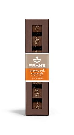 Amazon Com Fran S Chocolates Smoked Salt Caramels In Milk Chocolate 7 Piece Box Caramel Candy Grocery Gourmet Food