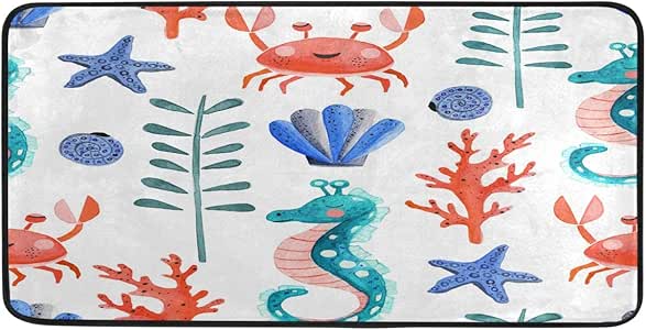 Alfombrilla de cocina Mnsruu con patrón de vida subacuática