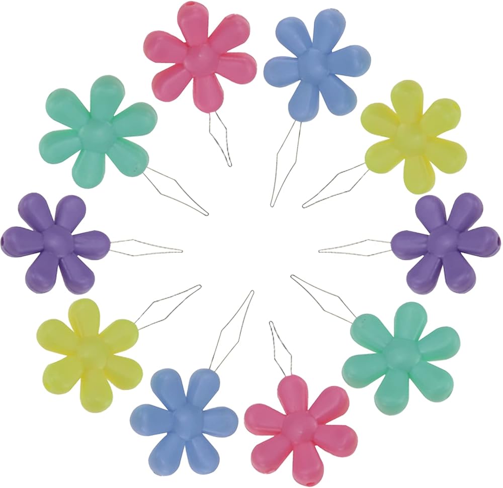Gunwon Needle Threader Set 10pcs Flower Threaders Colorful for Hand Sewing