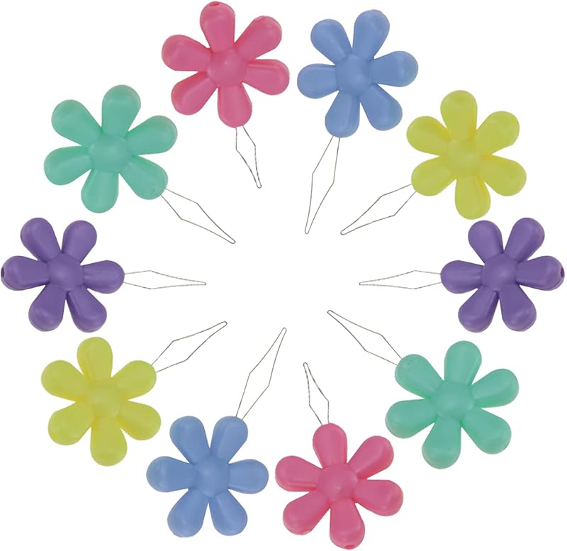 Gunwon Needle Threader Set 10pcs Flower Threaders Colorful for Hand Sewing