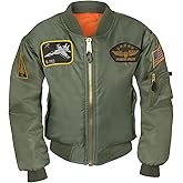 Rothco Kids Flight Jacket with Patches – Warm & Comfortable Outdoor Bomber Aviator Pilot Coat
