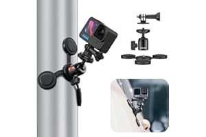 UURIG ULANZI Triple-Head Camera Magnetic Mount for GoPro Action Cams w Adjustable Ballhead Strong Suction Flexible Car Mount Adjustable for DJI INSTA360 etc