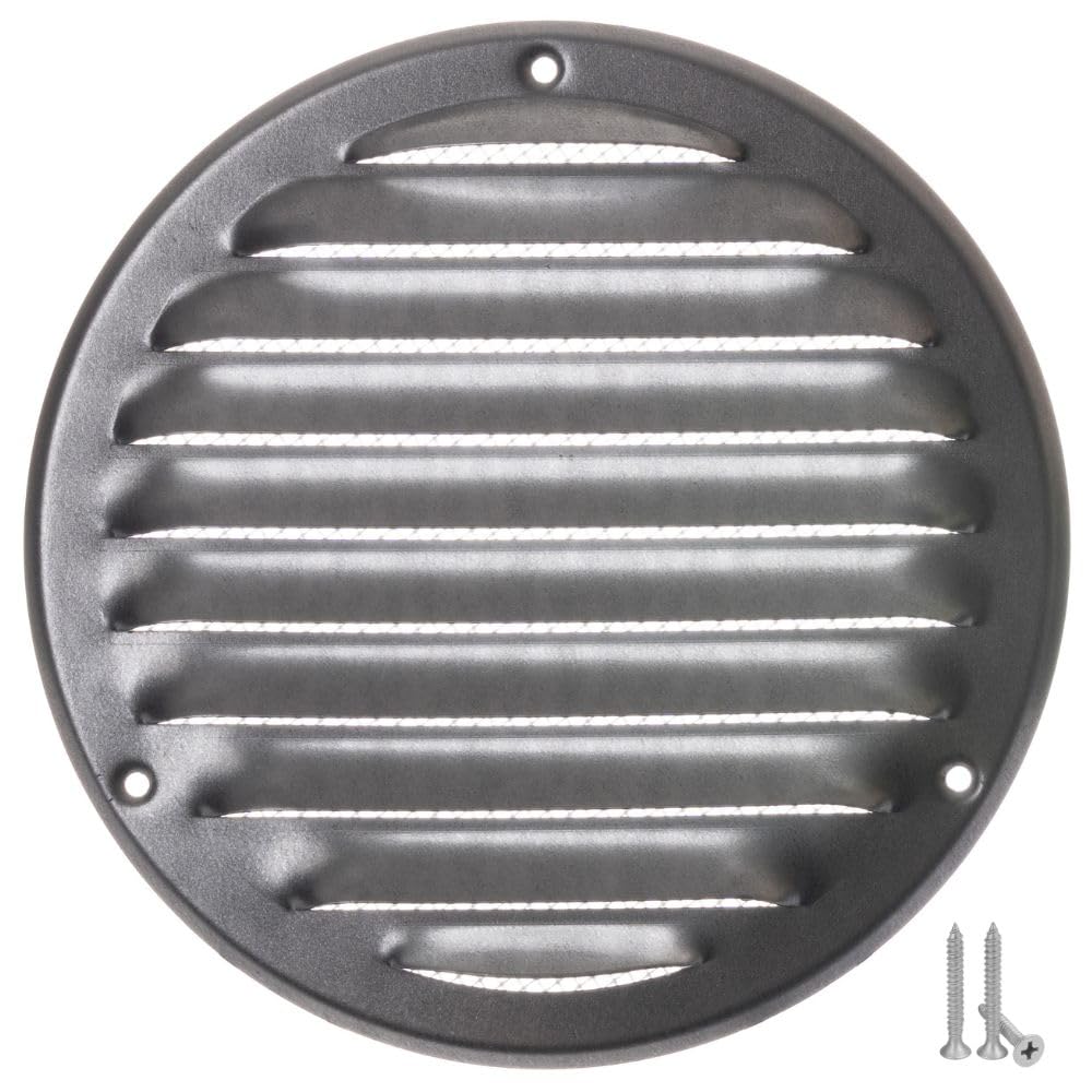 LIRAST 125mm Vent Cover Galvanised Steel - 5 inch Wall Vent Cover with Insect Mesh - Round Ceiling Soffit Vents - External Vent Cover - Metal Ventilation Grilles - Air Vent Covers for Walls