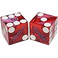 Wide Selection of Authentic Las Vegas Casino Table-Played Craps Dice Pairs, Mixed Serial Numbers (Aliante (Red Polished))
