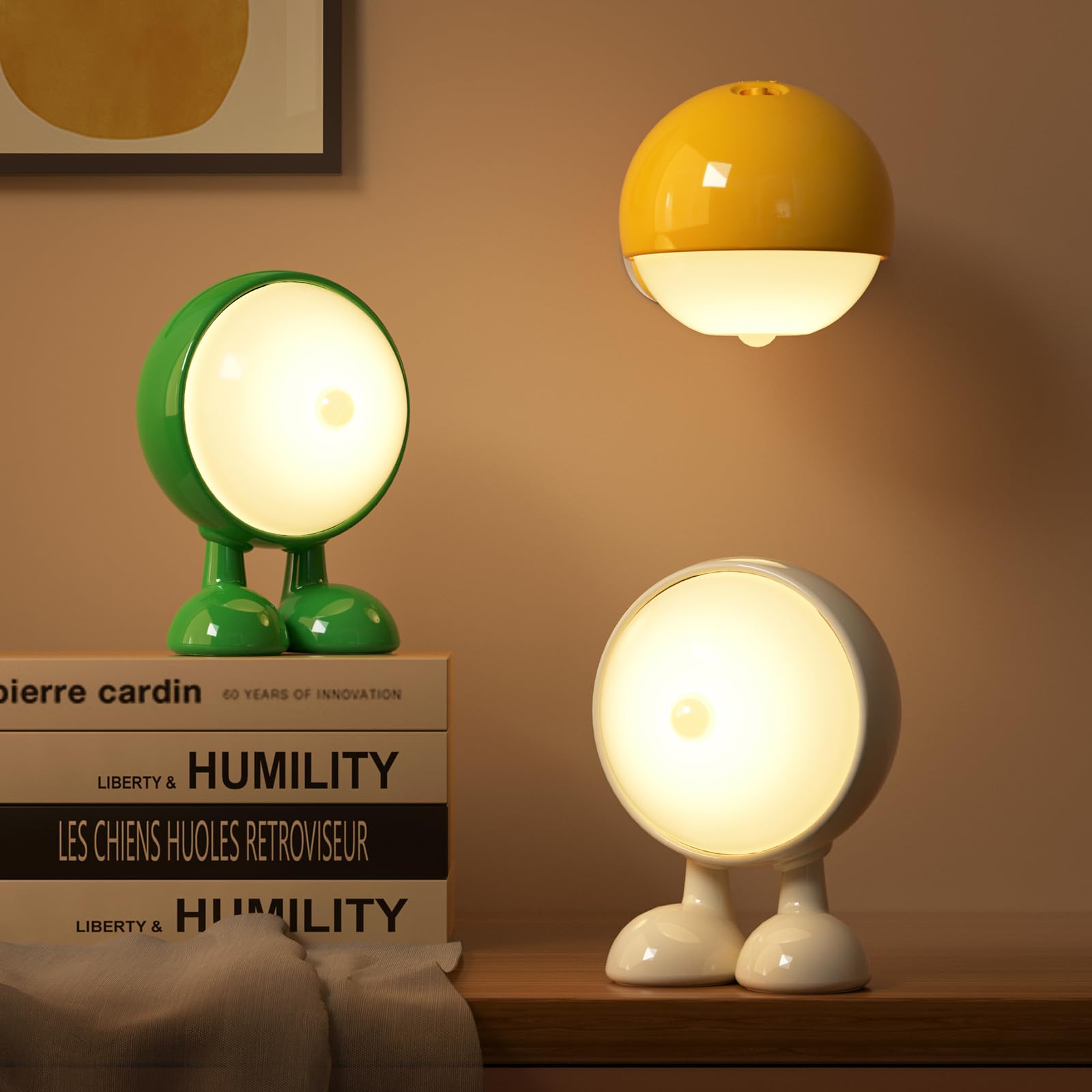 Sensor Lights Indoor,LED Motion Sensor Night Light,Big Eye Rechargeable USB Strong Magnetic Attaction Night Light,Stair Sensor Bedroom, Hallway, Lights Indoors,30s Continuous Illumination (Milk white)