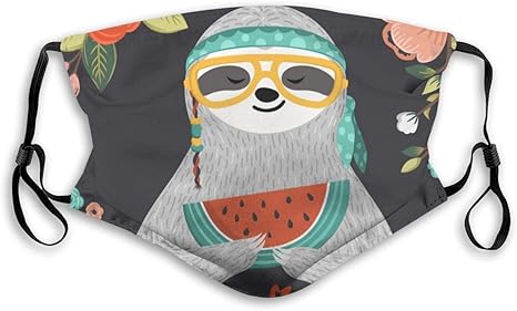 Amazon 防護マスク Pm2 5 活性炭 交換マスクフィルター付き フェイスマスクスイカを食べるかわいい赤ちゃんナマケモノ 微粒子強力遮断ほこり 洗えるマスク 風邪 花粉症対策 飛沫防止 釣り 登山 男女兼用 防塵 防風マスク Diy 工具 ガーデン