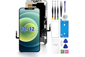 for iPhone 12/12 PRO Screen Replacement, 6.1 inch 3D Touch LCD Display Full HD Repair kit Genverdix, Digitizer Assembly with Tools Set, Tempered Glass Screen Protector, Waterproof Frame Adhesive