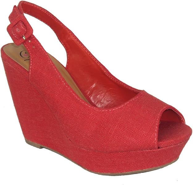 Delicious Shoes Women Wedge Open Peep Toe