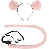 QinRuan Mouse Ears Headband and Slender Mouse Tail Set,Halloween Anime Masquerade Cosplay Props