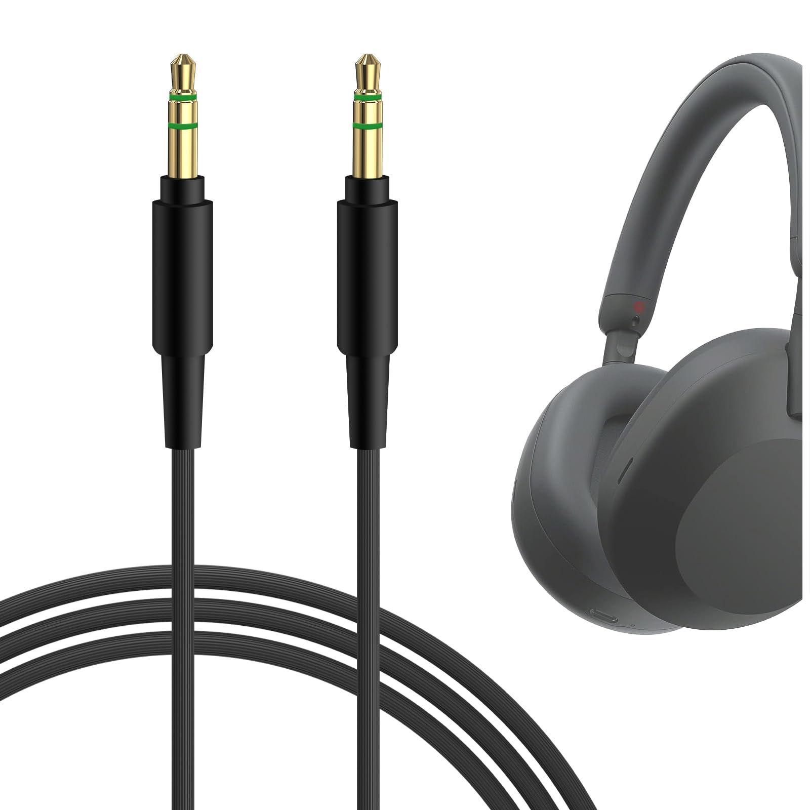 GEEKRIA Audio Cable Compatible with Sony Inzone H9 II, WH-1000XM6/1000XM5/1000XM4, WH-XB910N/XB900N, WH-CH720N Headphones, 3.5mm Replacement Stereo Cord (4ft/1.2m)