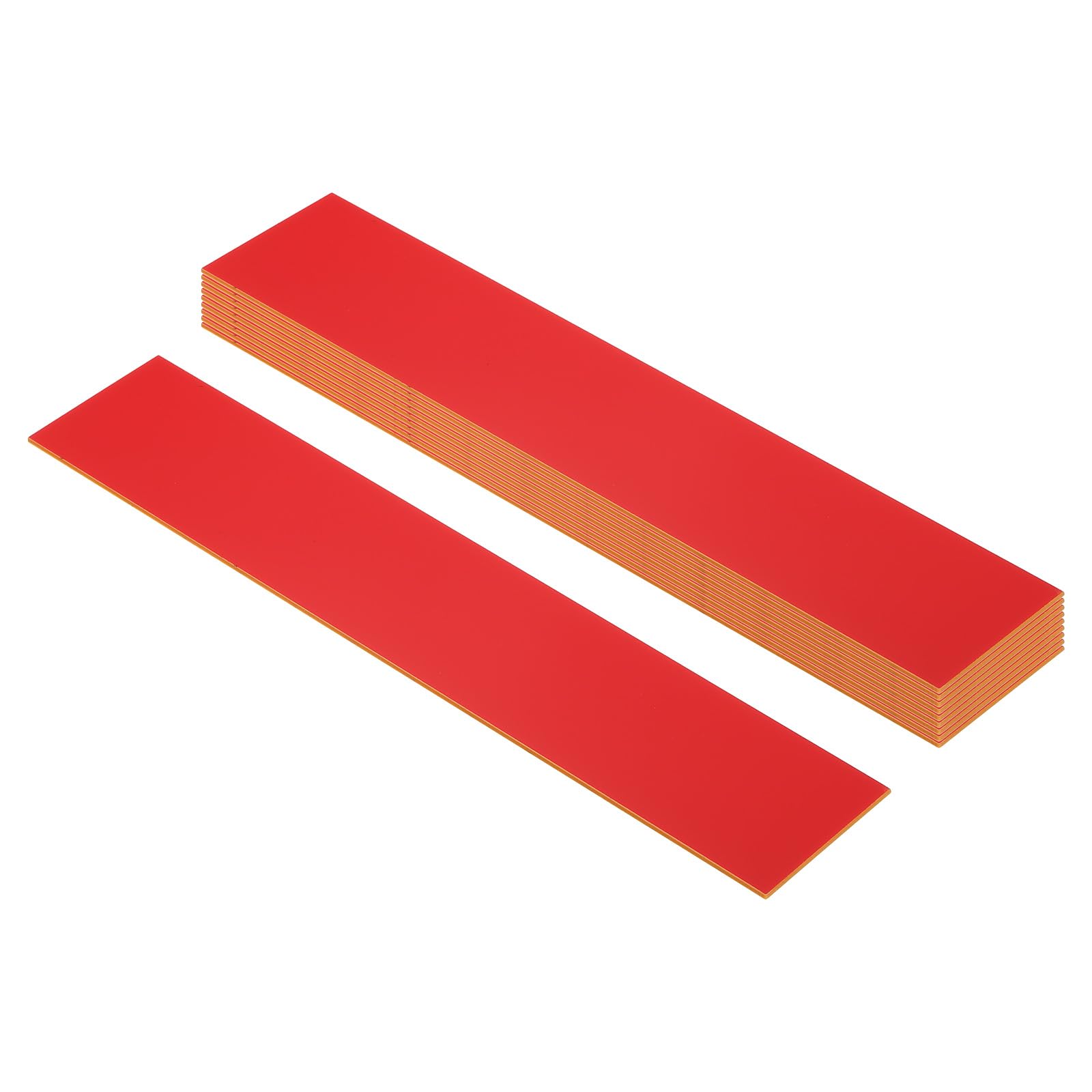 PATIKIL 10x2inch Blank Name Plates, 10Pcs Custom Engraved Name Plate Rectangle Laser Engraving Blanks for Personalized Office Desk DIY Painting Supplies, Red, Gold