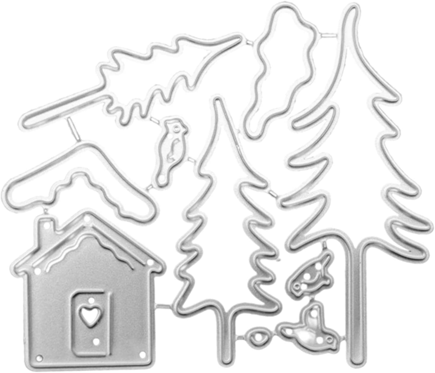 Books and Houses Cutting Dies for Card Making，Cutting Dies Cut Stencils for DIY Scrapbooking Photo Album Decorative Embossing Paper Dies for Card Making Templated+Cute Brooch Pin