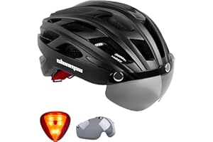Shinmax Bike Helmet, CPSC/CPC Bike Helmet for Adult Men Women with Magnetic Goggles&Led Back Light Cycling Helmet Adjustable SM-T69