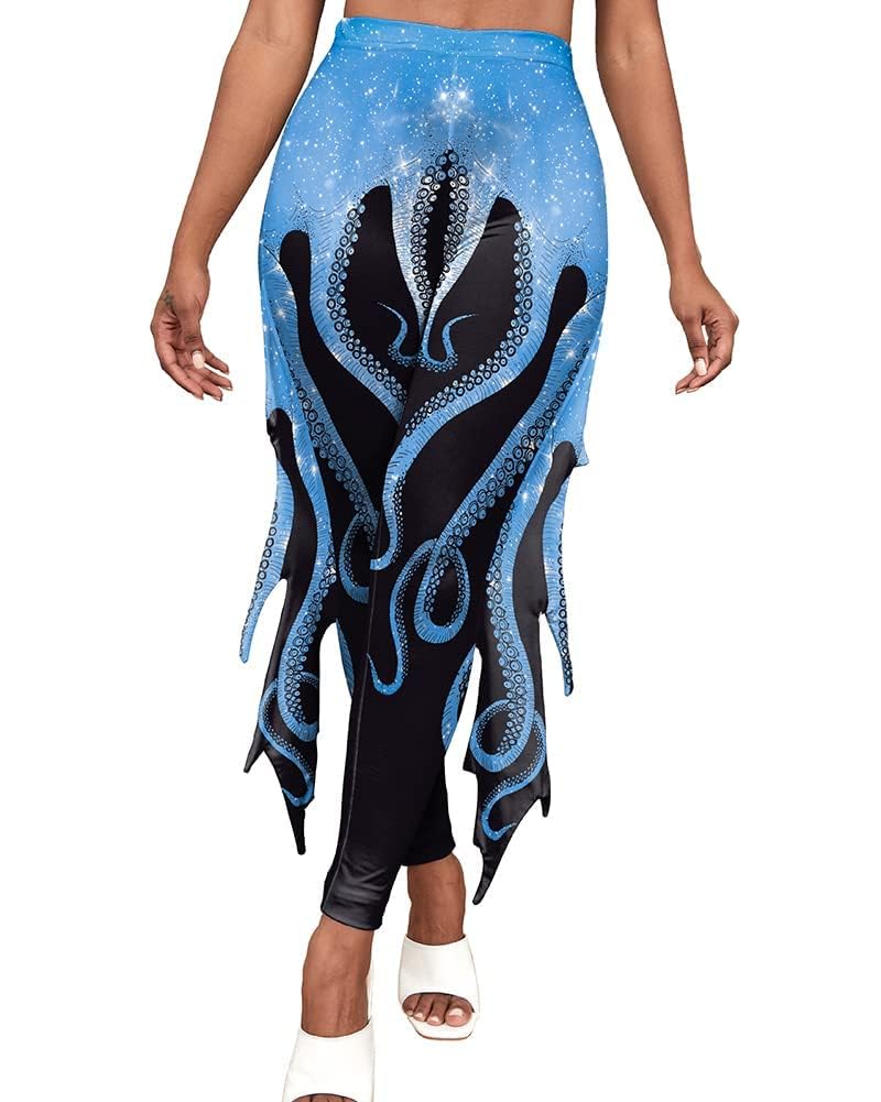 Mermaid Leggings Blue Adult Costume Female Fits Upto 5ft 9in 175cm