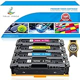 True Image 4 Packs Compatible HP 410A CF410A 410X CF410X Cartridge for HP Color Laserjet Pro MFP M477fdw M477fnw M477fdn M477, M452dw M452nw M452dn M452 M377dw Printer Ink (Black Cyan Yellow Magenta)