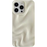 Caseative for iPhone 15 Pro Max Case, White | Water Ripple Pattern Wave