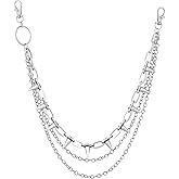 Sacina Goth Punk Layered Silver-tone Spike Pants Chain, Spiked Wallet Belt Chain, Goth Grunge Emo Punk Accessories, Jewelry Gift for Women