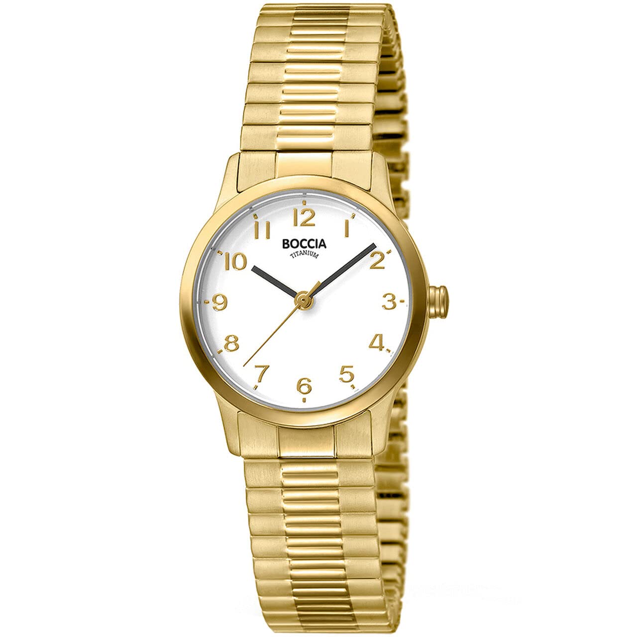 Boccia 3318-02 Women's Analogue Quartz Watch with Titanium Strap, Gold, Bracelet