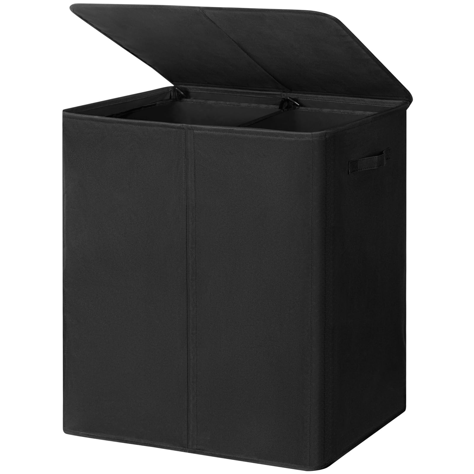 Chrislley 180L Double Laundry Basket with lid and Removable Laundry Bags Large Collapsible 2 Dividers washing basket with Handles for Bedroom Laundry Room Closet Bathroom College(Black)