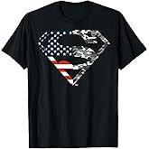 DC Comics Superman American Flag Camo Logo T-Shirt