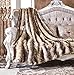 Lindsey Home Fashion Faux Fur Throw, Blankets for Bed Super Soft Fiber, Mink, Wolf, Bear, Coyote, 60