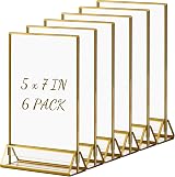 Boxalls Gold Border 5x7 Acrylic Sign Holder Double Sided Vertical Frame Set view 1