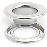 CRAFTMEMORE 3/4" (19MM) ID Grommets Eyelets with Washers for Clothes, Leather, Canvas Pack of 25 Sets (Silver)