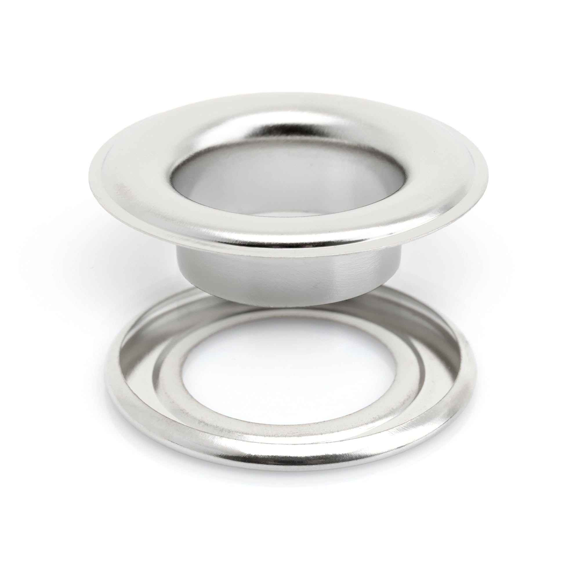 CRAFTMEMORE 3/4" (19MM) ID Grommets Eyelets with Washers for Clothes, Leather, Canvas Pack of 25 Sets (Silver)