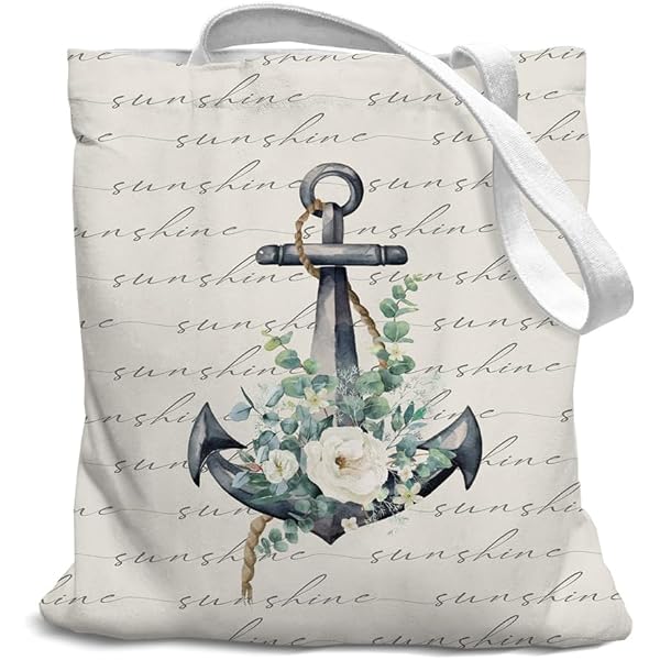 SZERE Beach Tote Bag For Women - Canvas Reusable Grocery Shopping Bag, Anchor Design, Perfect For Work, Travel, Beach - View #6